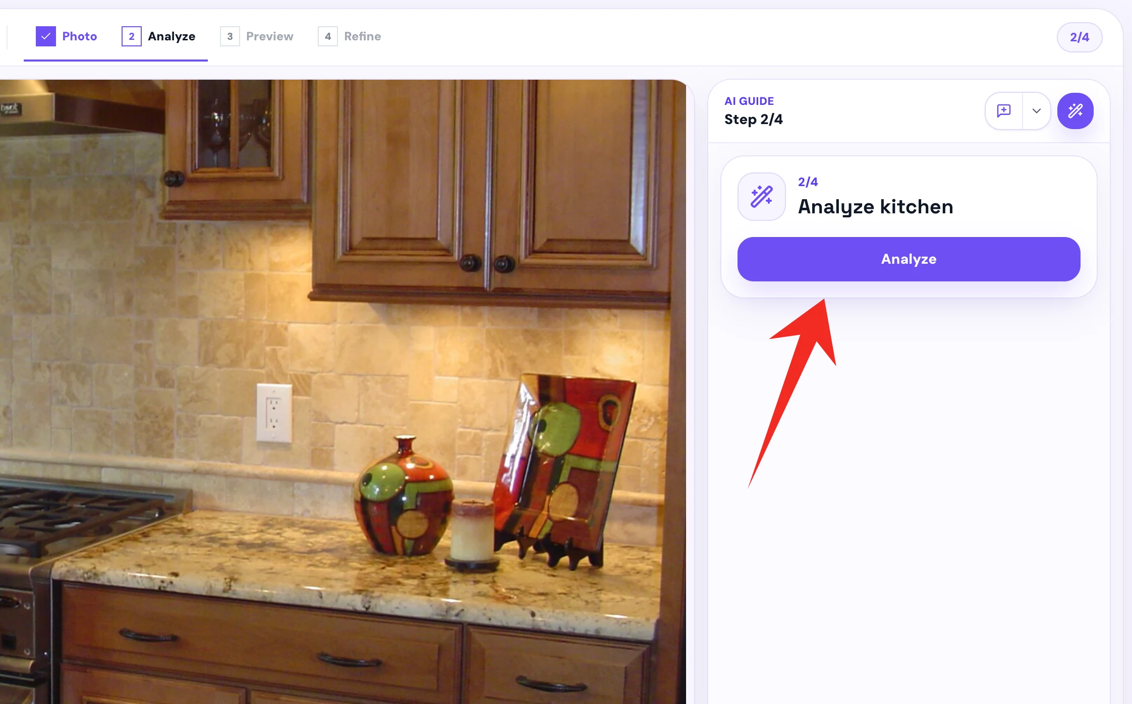 Analyze the current kitchen